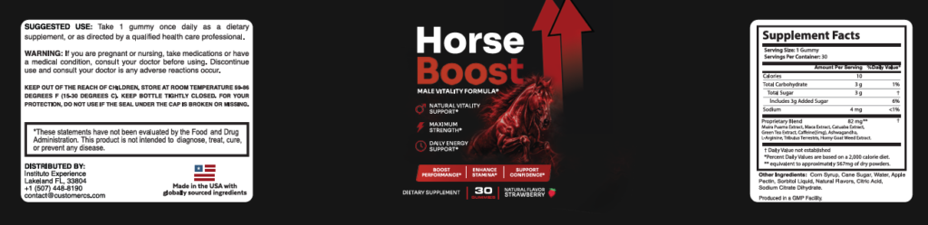HorseBoost Supplement Label